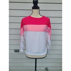 Vintage 80s Poly Prints Hawaii USA MADE Pink Color Block Dolman Sleeve SMALL